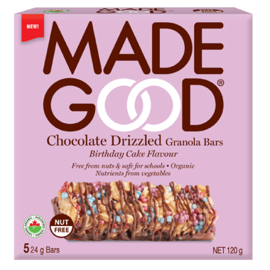 Made Good Chocolate Drizzled Birthday Cake Flavor Granola Bars 5 x  24g