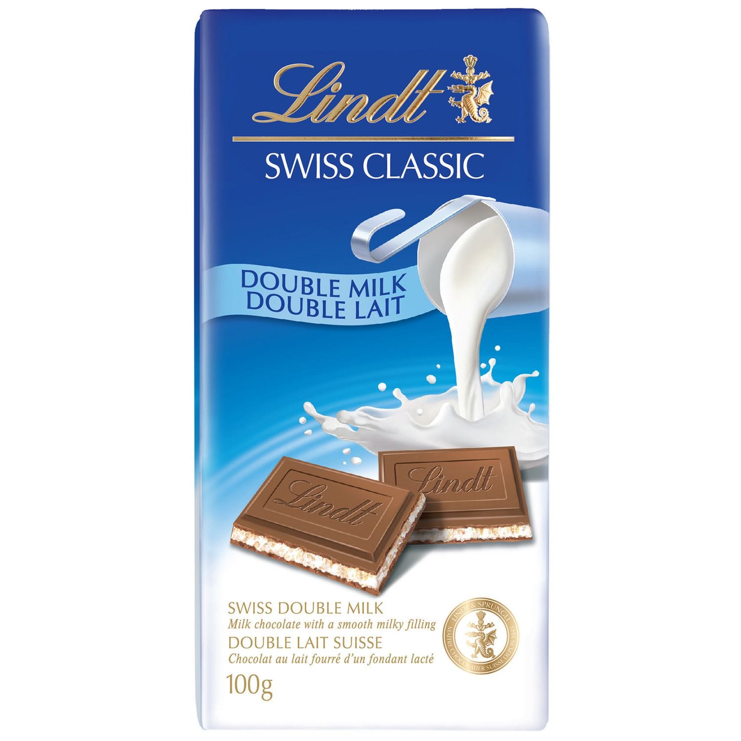 Lindt Lindor Swiss Classic Double Milk Chocolate Bar 100 g