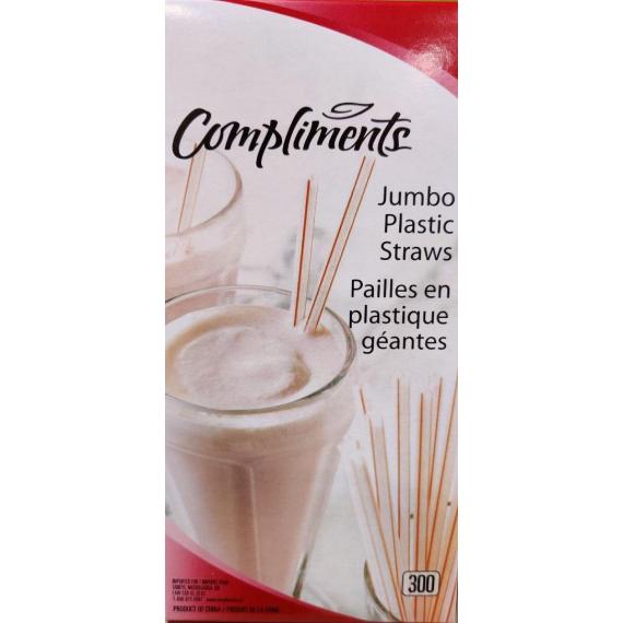 Compliments Jumbo Plastic Straws 300ct