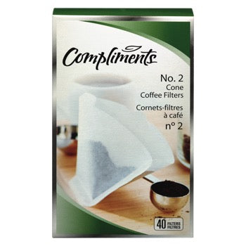 Compliments No. 2 Cone Coffee Filters 40ct