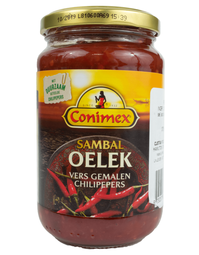 Conimex Sambal Oelek Vers Gemalen Chili Peppers 375g