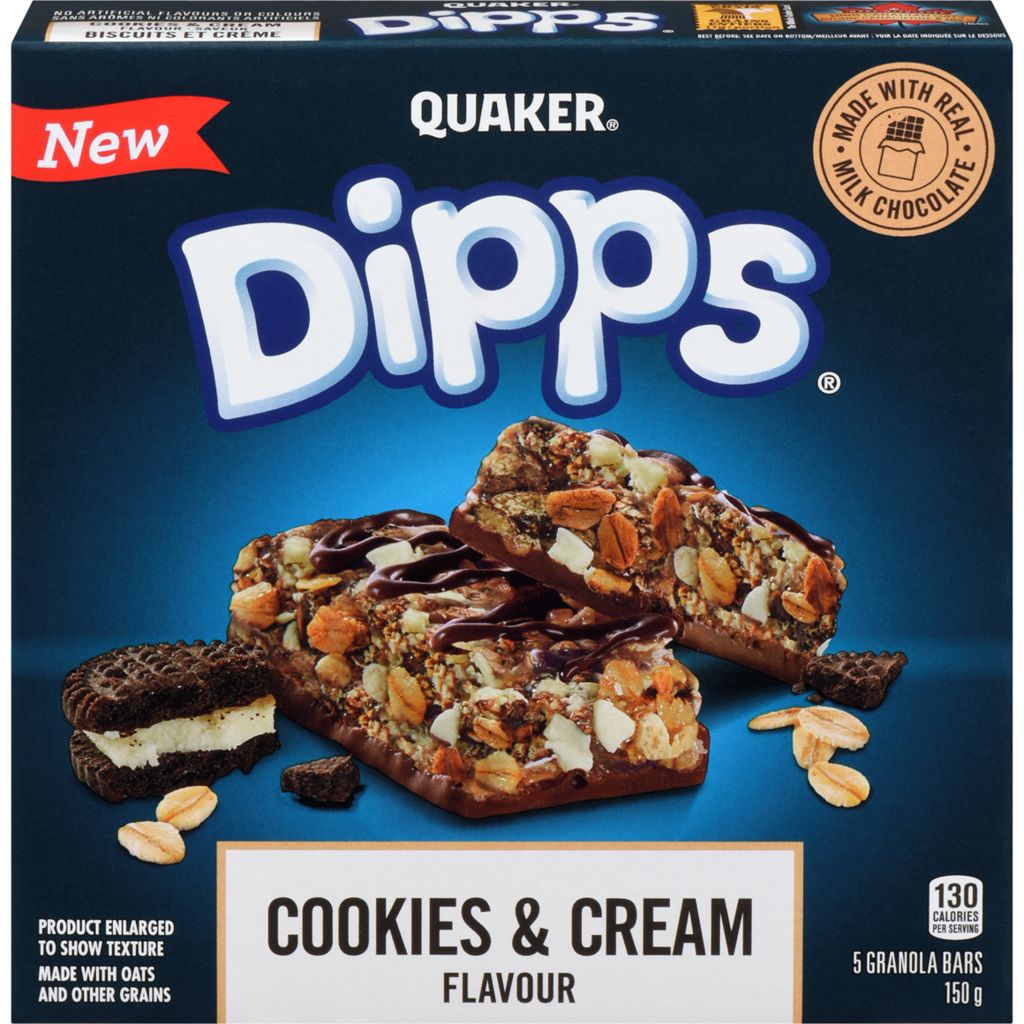 Quaker Dipps Cookies & Cream Granola Bars 150g