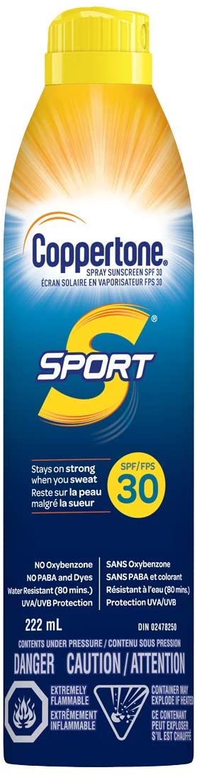 Coppertone Sport 30 SPF Spray Sunscreen 222ml