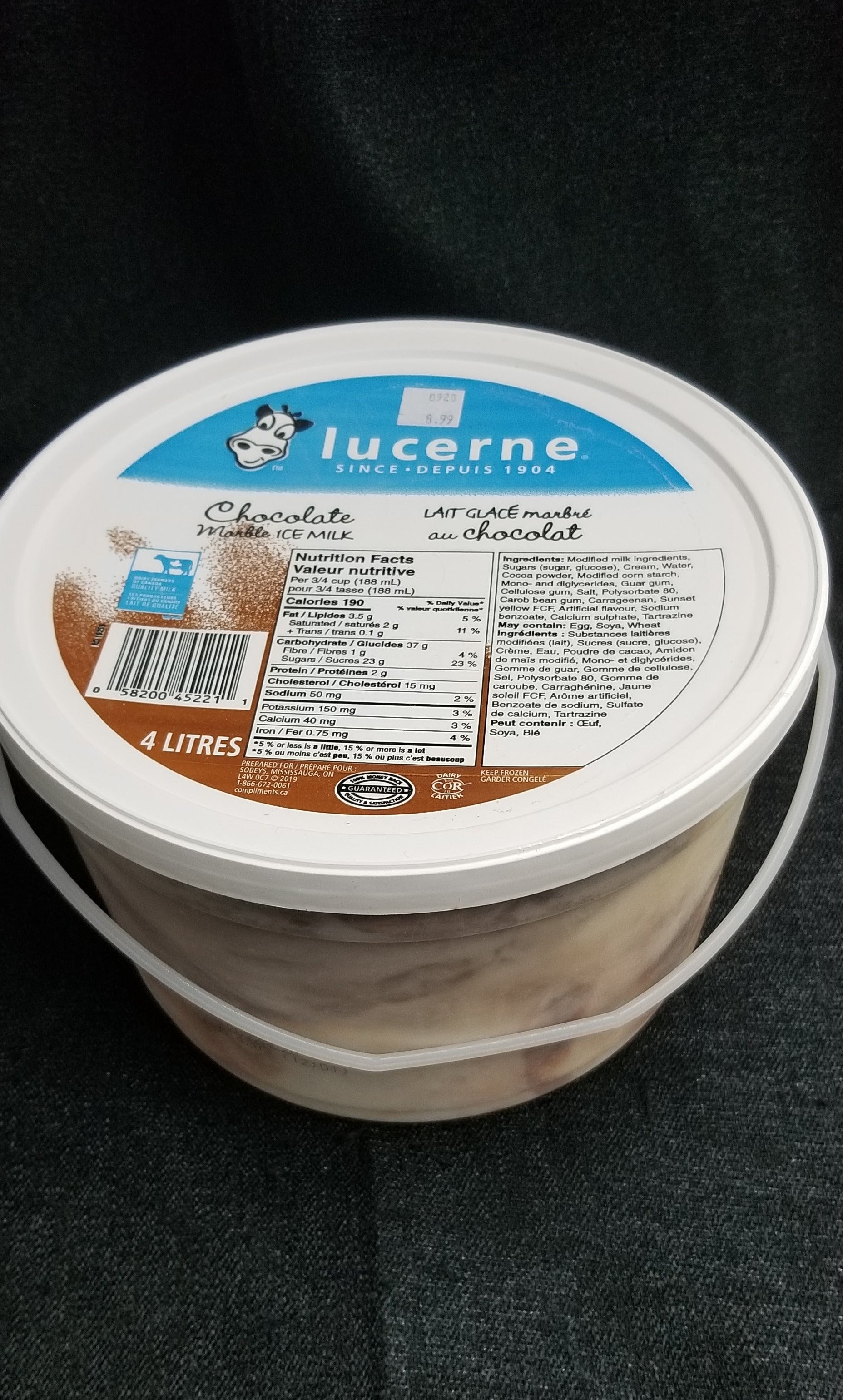 Lucerne Chocolate Marble Ice Cream 4L