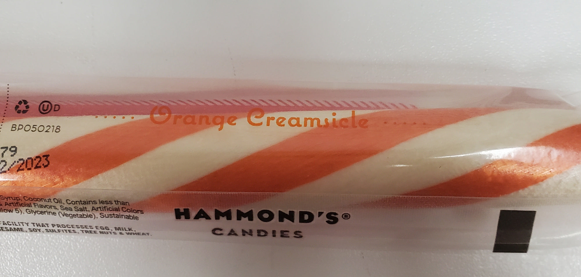 Hammond's Old Fashioned Orange Creamsicle  Cream Filled Candy Stick 1.75oz