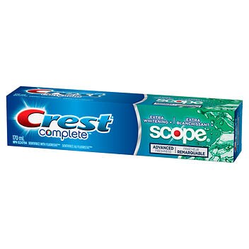 Crest Complete Extra Whitening + Scope Active Foam Toothpaste 170ml