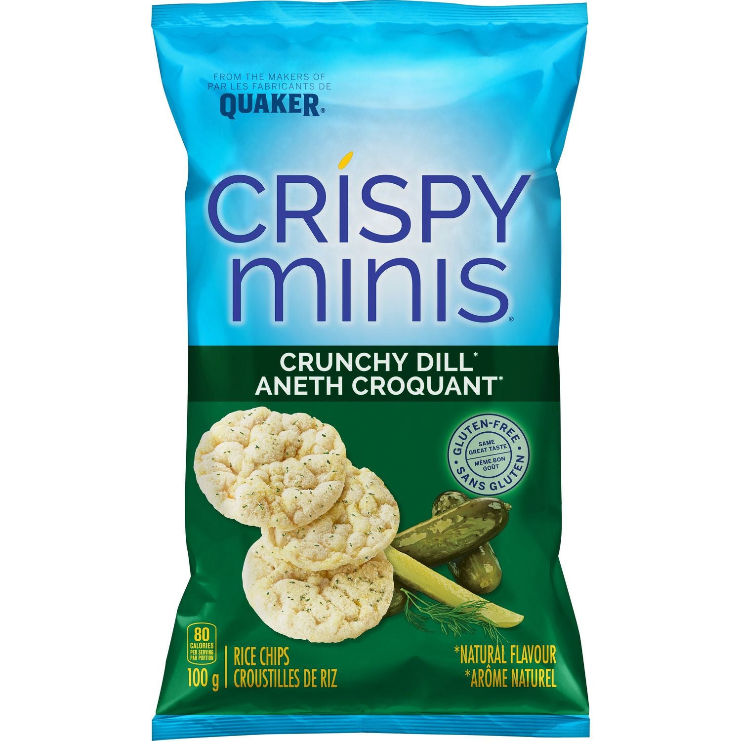 Quaker Crispy Minis Gluten Free Crunchy Dill Chips 100g