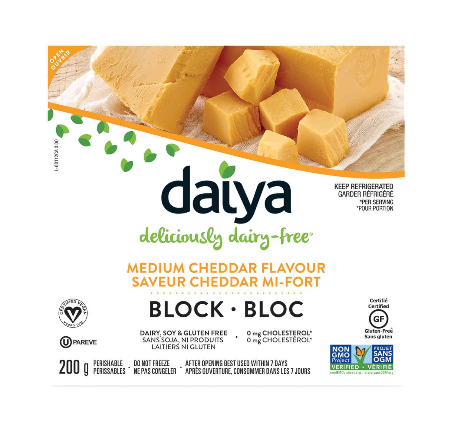 Daiya Dairy-Free Medium Cheddar Flavor Cheese 200g