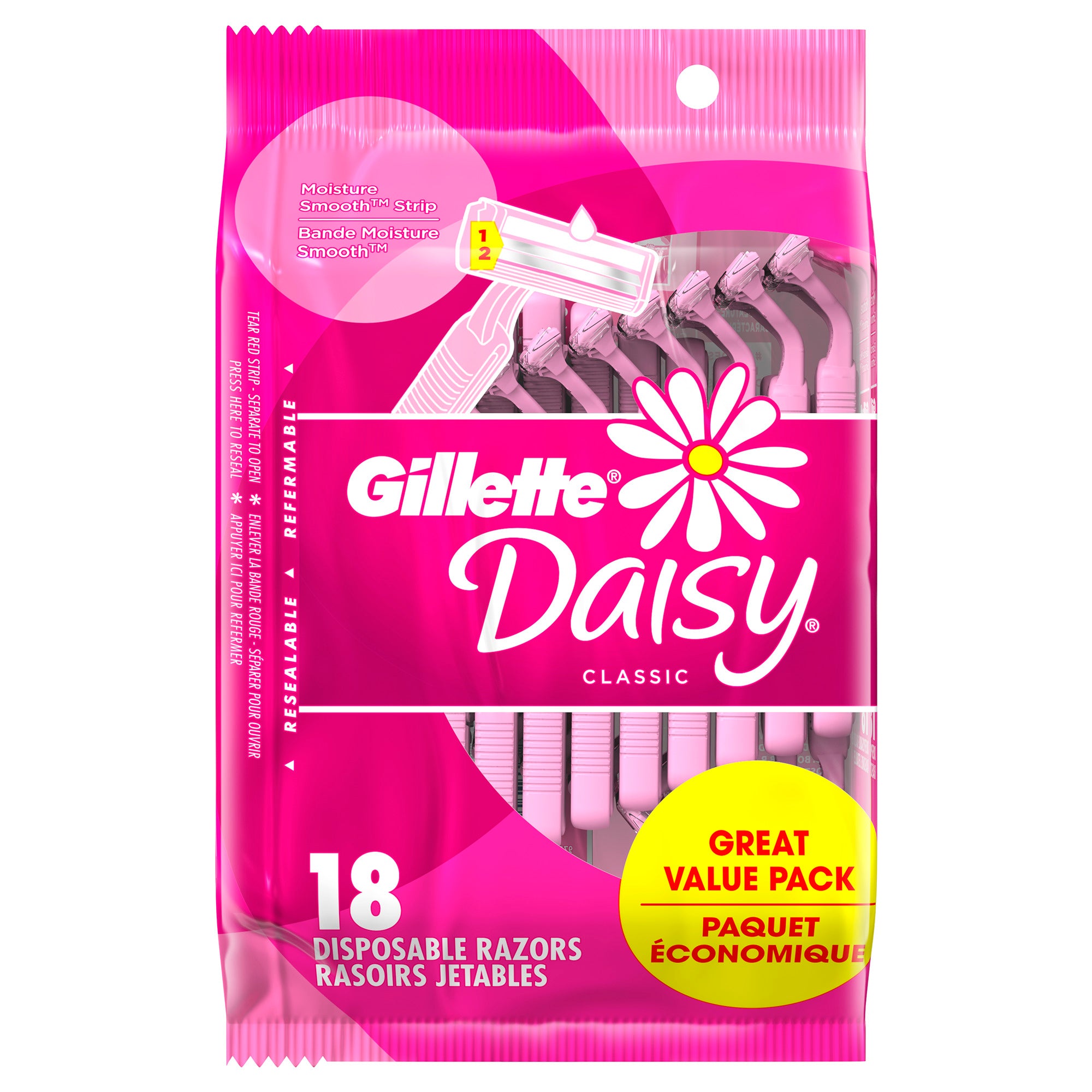 Gillette Daisy Classic Women's Disposable Razors 18ct