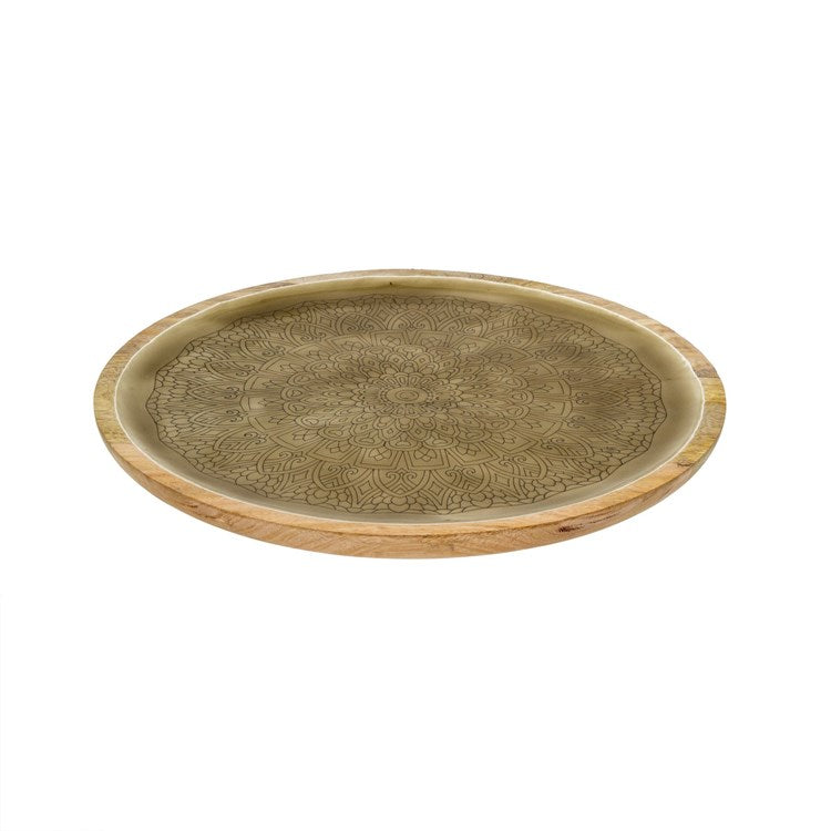 Indaba Enameled Wood Tray 4-8476