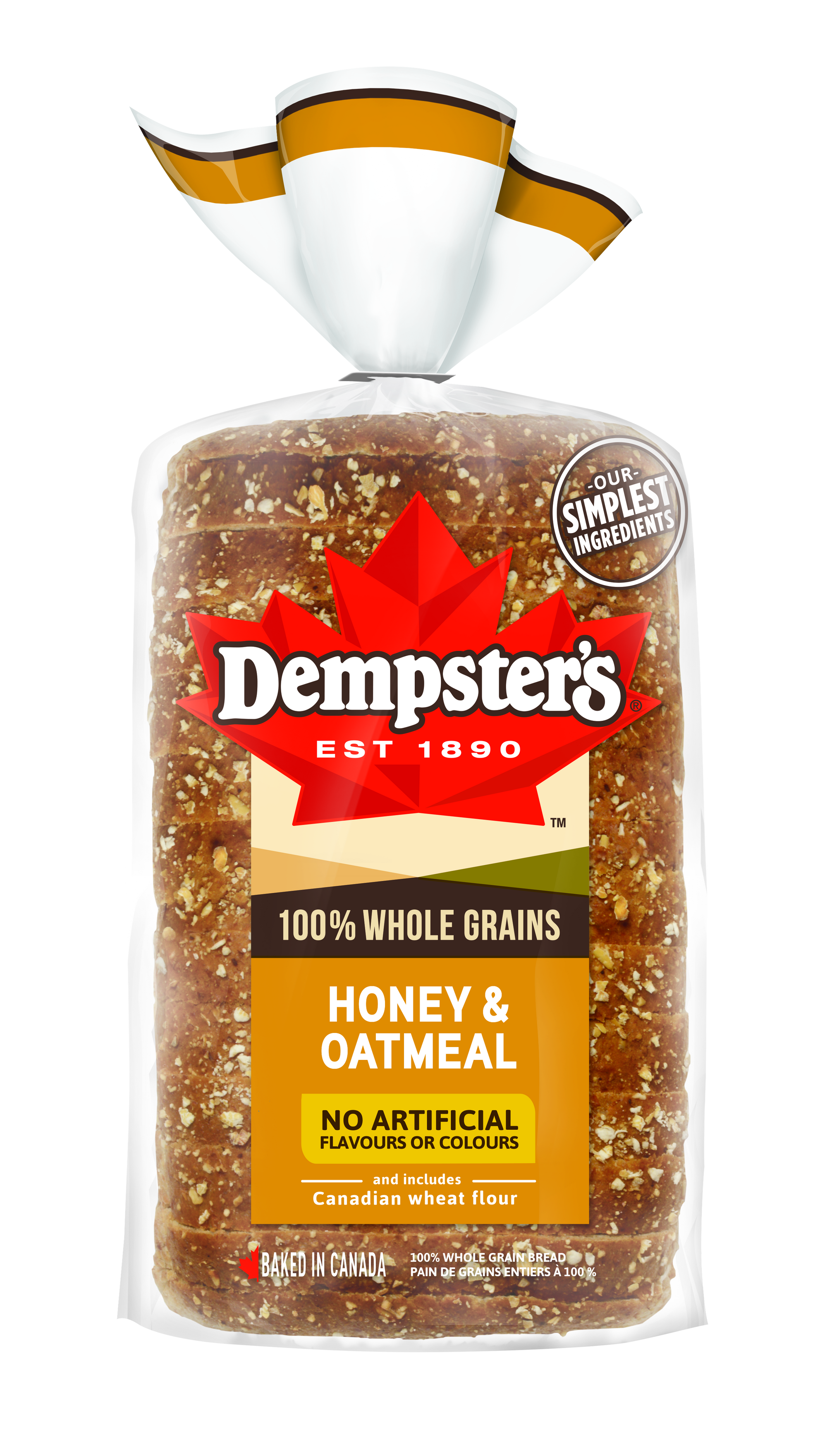 Dempsters 100% Whole Grains Honey & Oatmeal  Bread 600g