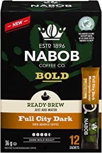 Nabob Bold Ready Brew Full City Dark Instant Coffee Sachets 12 x 36g