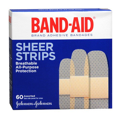 Band-Aid Sheer Strips Assorted Sizes  60ct