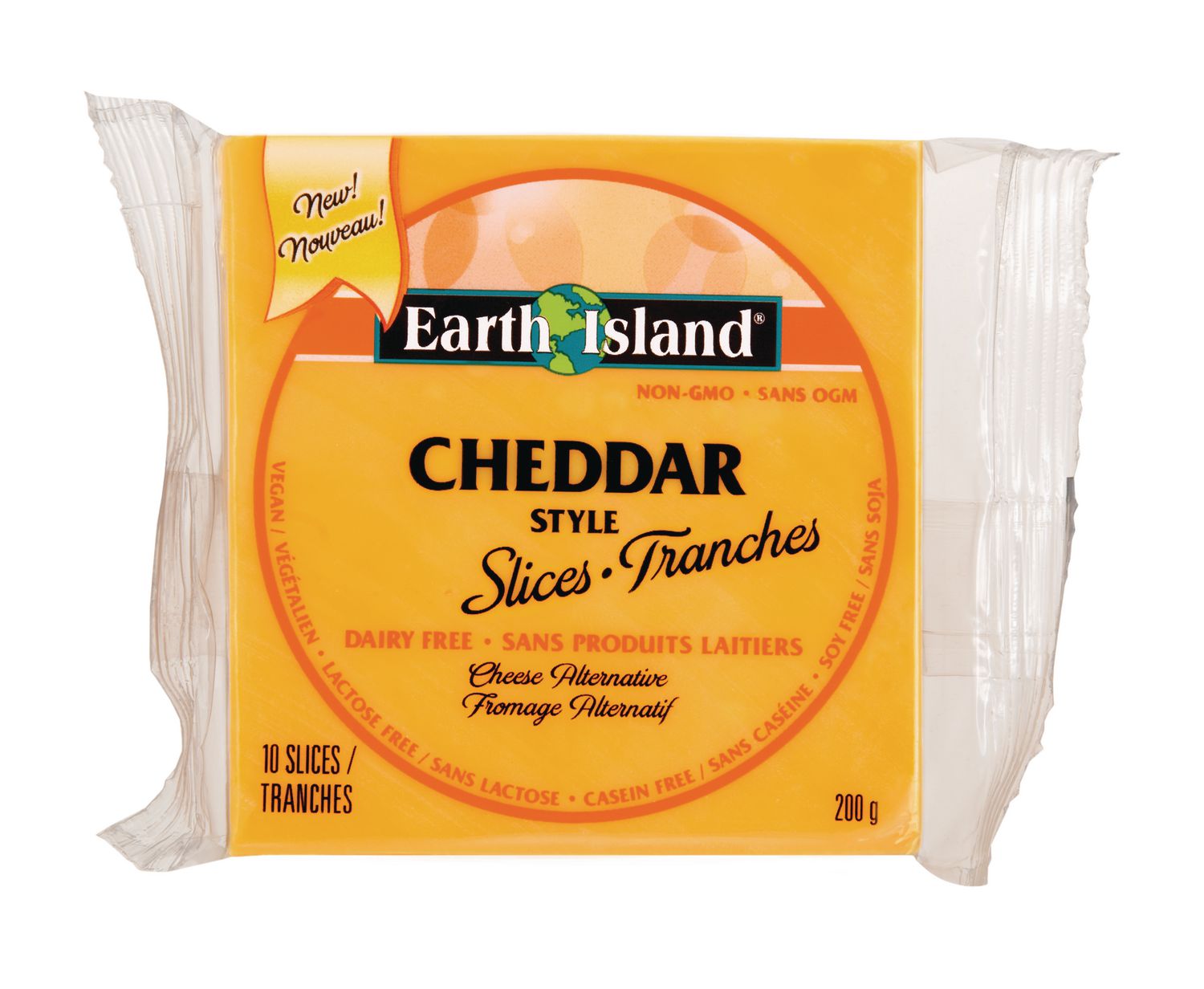 Earth Island Dairy Free Cheddar Style Cheese Slices  10 x 200g