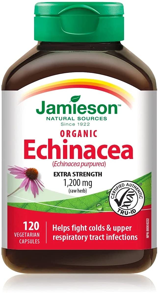 Jamieson 1200mg Organic Echinacea Capsules 120ct