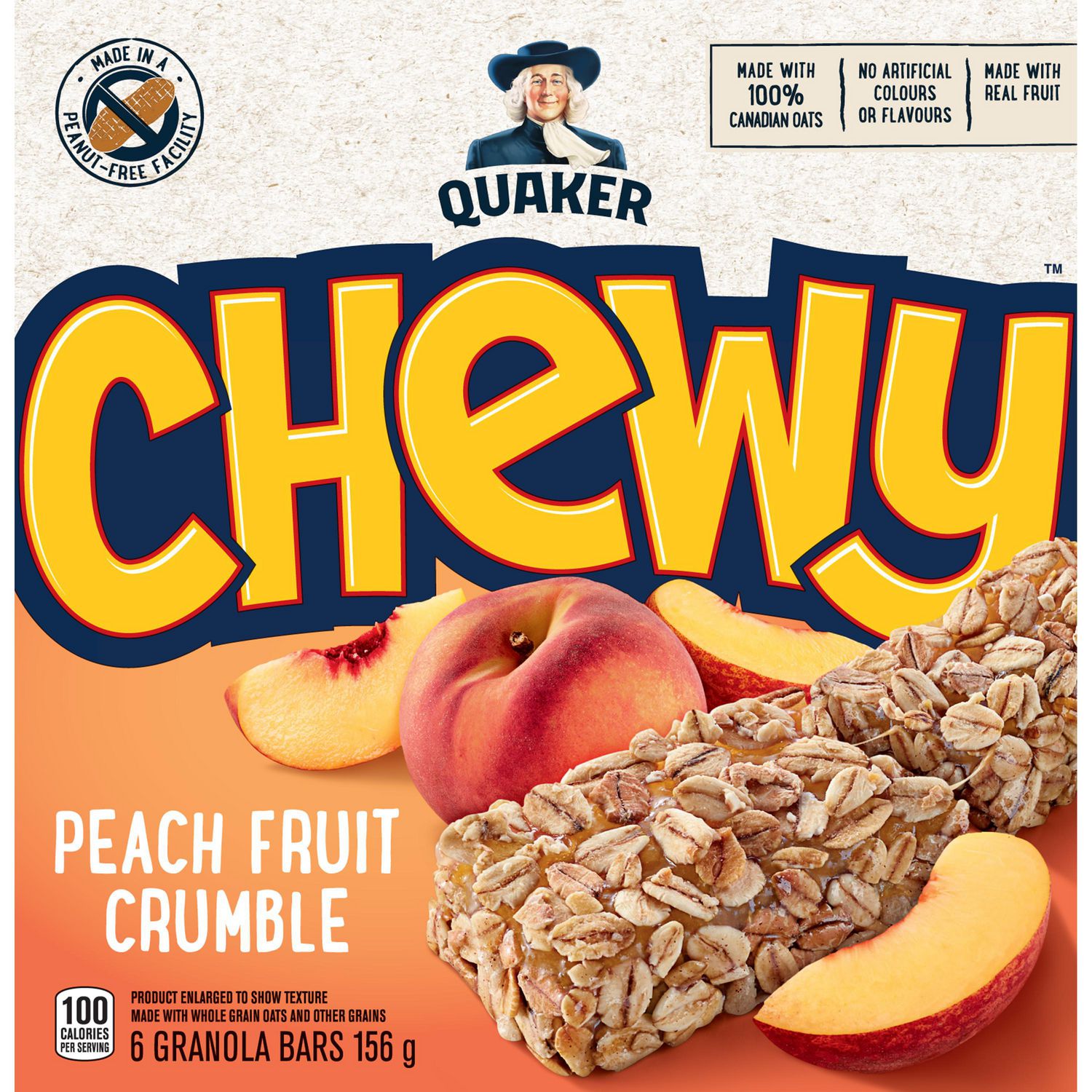 Quaker Chewy Peach Fruit Crumble Granola Bars 6 x150g