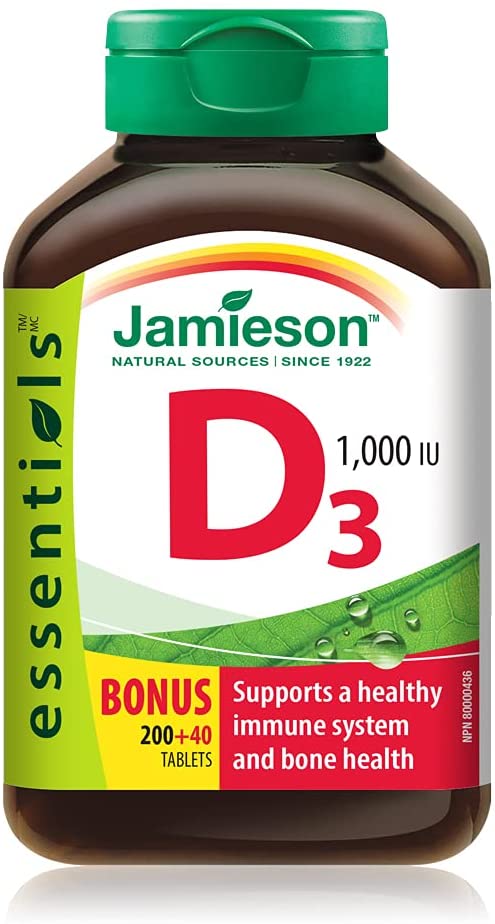 Jamieson Essentials 1000UI  D3 Vitamin Tablets 240ct