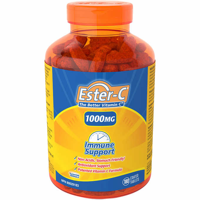 Ester-C Stomach Friendly 1000mg Vitamin C Coated Tablets 180ct