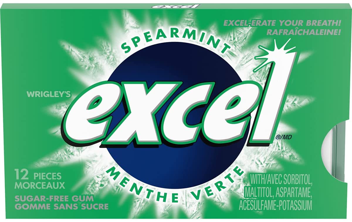 Wrigley's Excel Spearmint Sugar-Free Gum 12pc