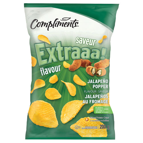 Compliments Extraaa! Jalapeno Flavor Popper Ridged Potato Chips 200g