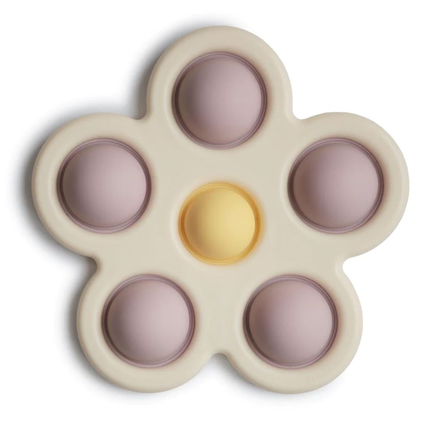 Mushie Flower Press Teething Toy / Soft Lilac