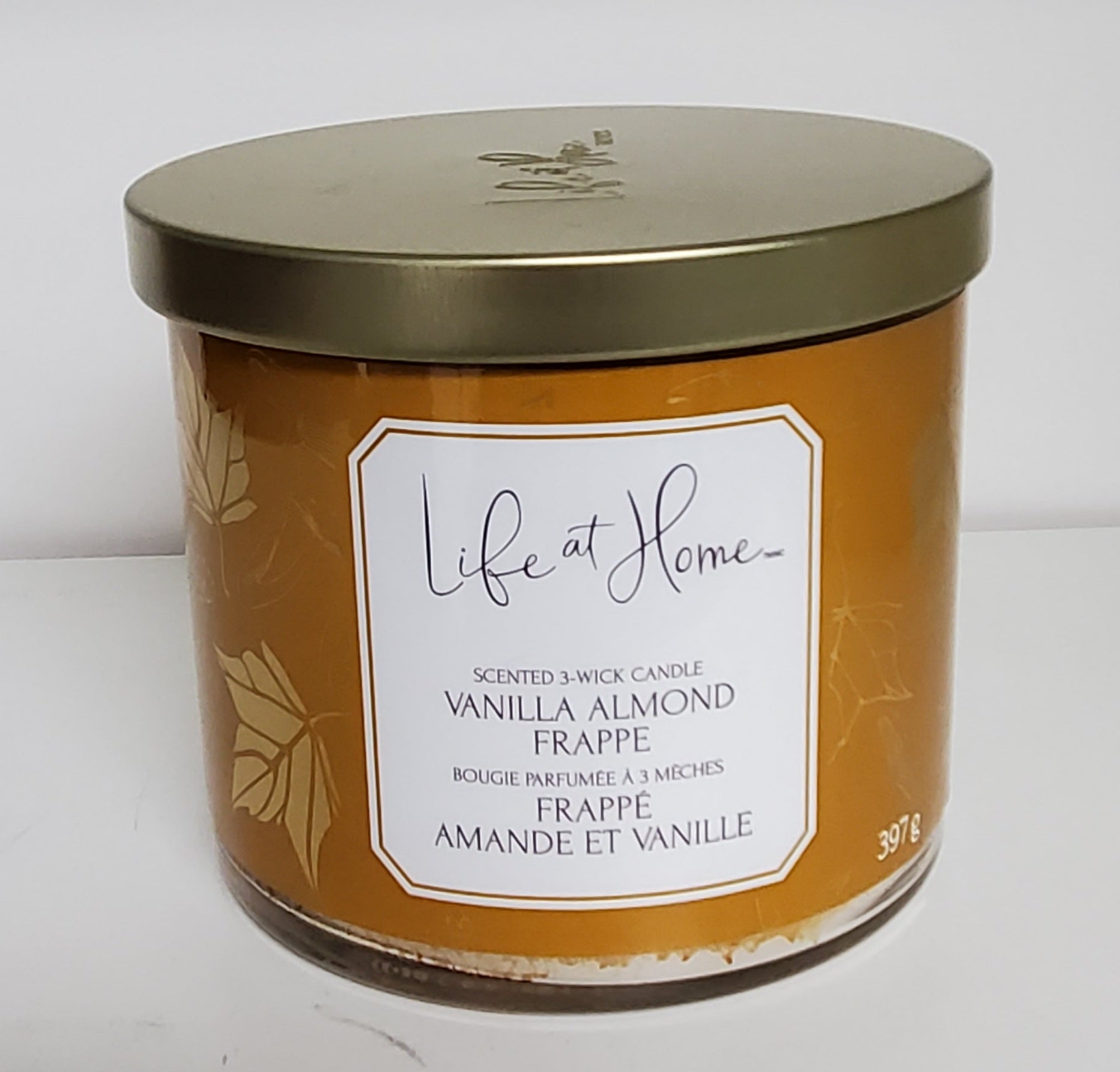 Life at Home Vanilla Almond Frappe 3 Wick Candle