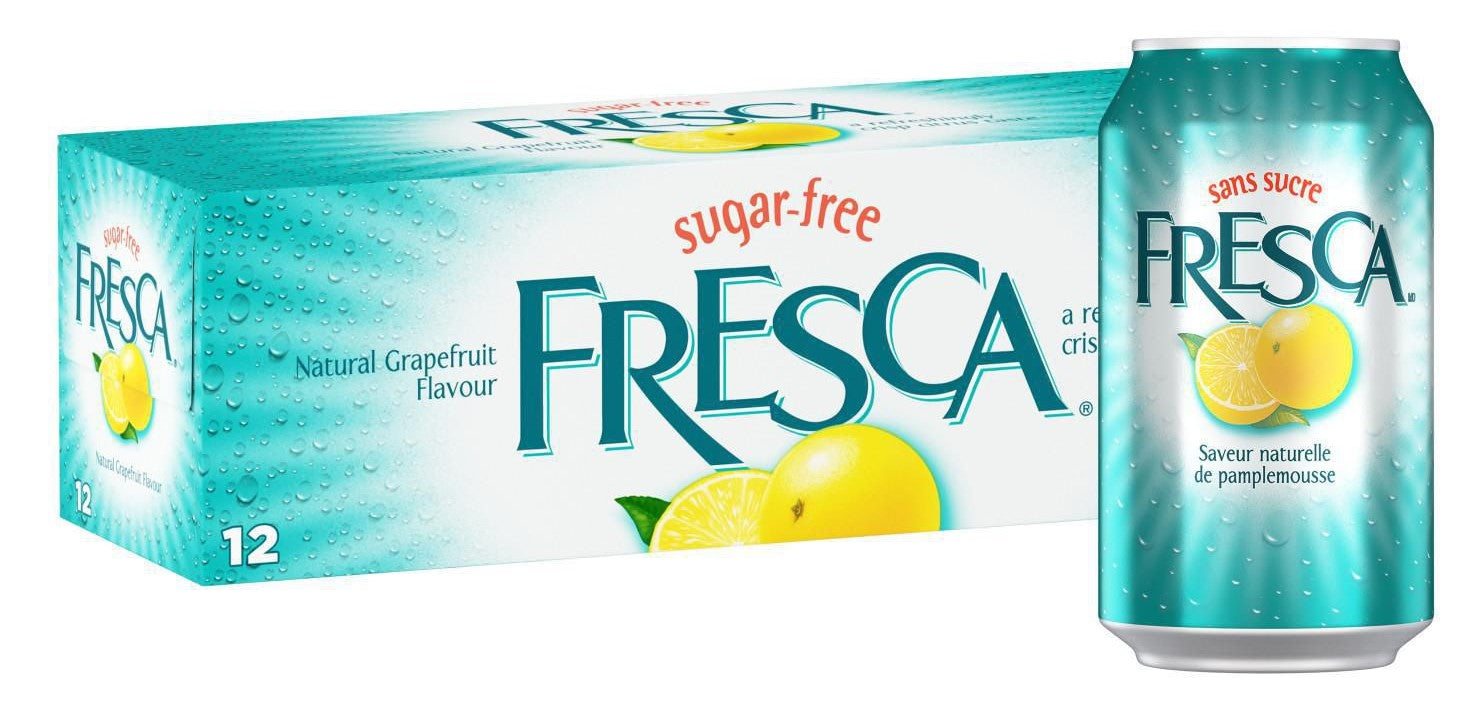 Fresca  Sugar Free Caffeine Free Natural Grapefruit Favour Soda 12 x 355ml