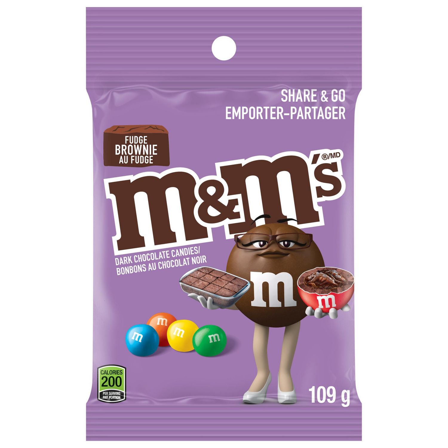 M & M's Fudge Brownie Dark Chocolate Candies 109g