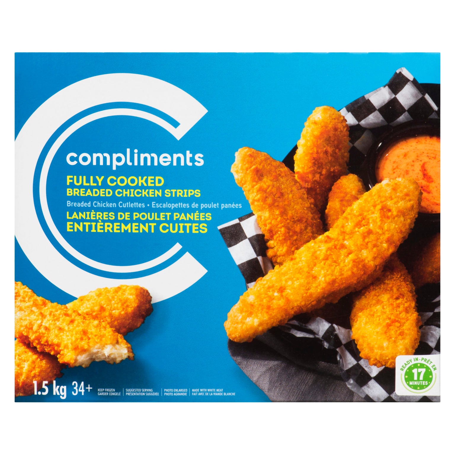 Compliments Fully Cooked Breaded Chicken Strips 1.5 kg