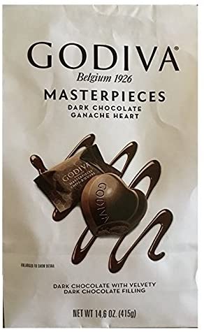 Godiva Belgium Masterpieces Dark Chocolate Ganache Hearts 14.6oz