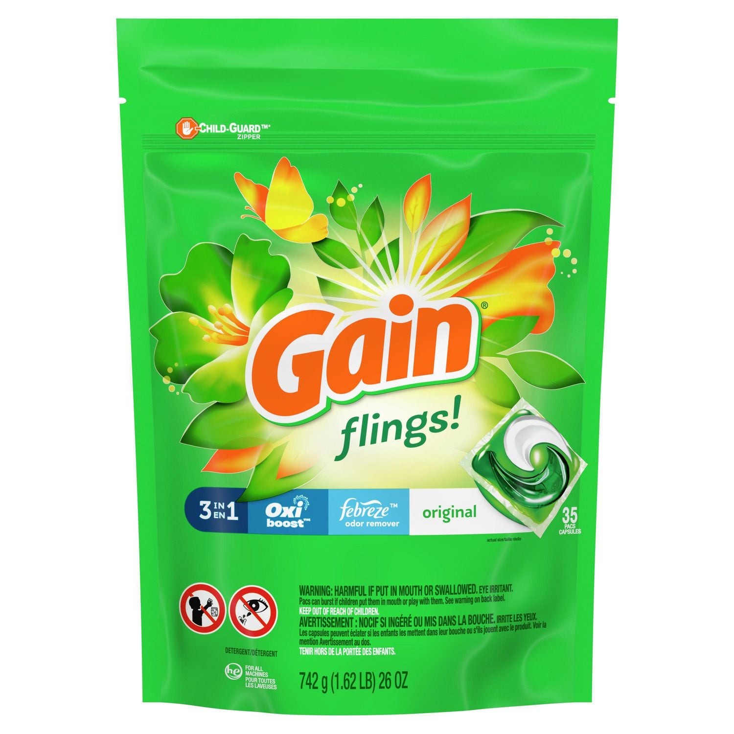 Gain flings! Original  3 in 1 Laundry Pacs 24oz