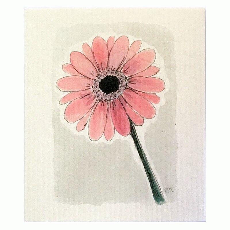 Gerbera Pink Swedish Dishcloth