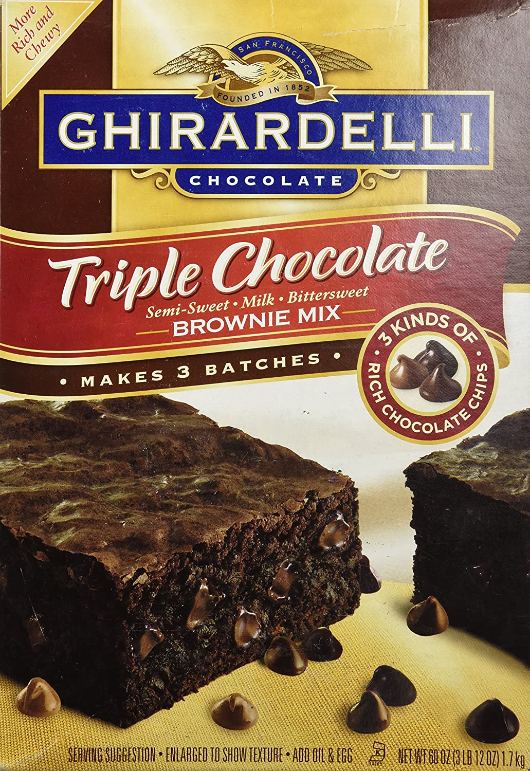 Ghirardelli Triple Chocolate  Brownie Mix 2.83kg