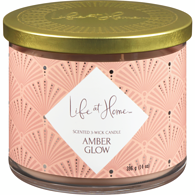 Life At Home 3 Wick Amber Glow Scented Candle 396 g