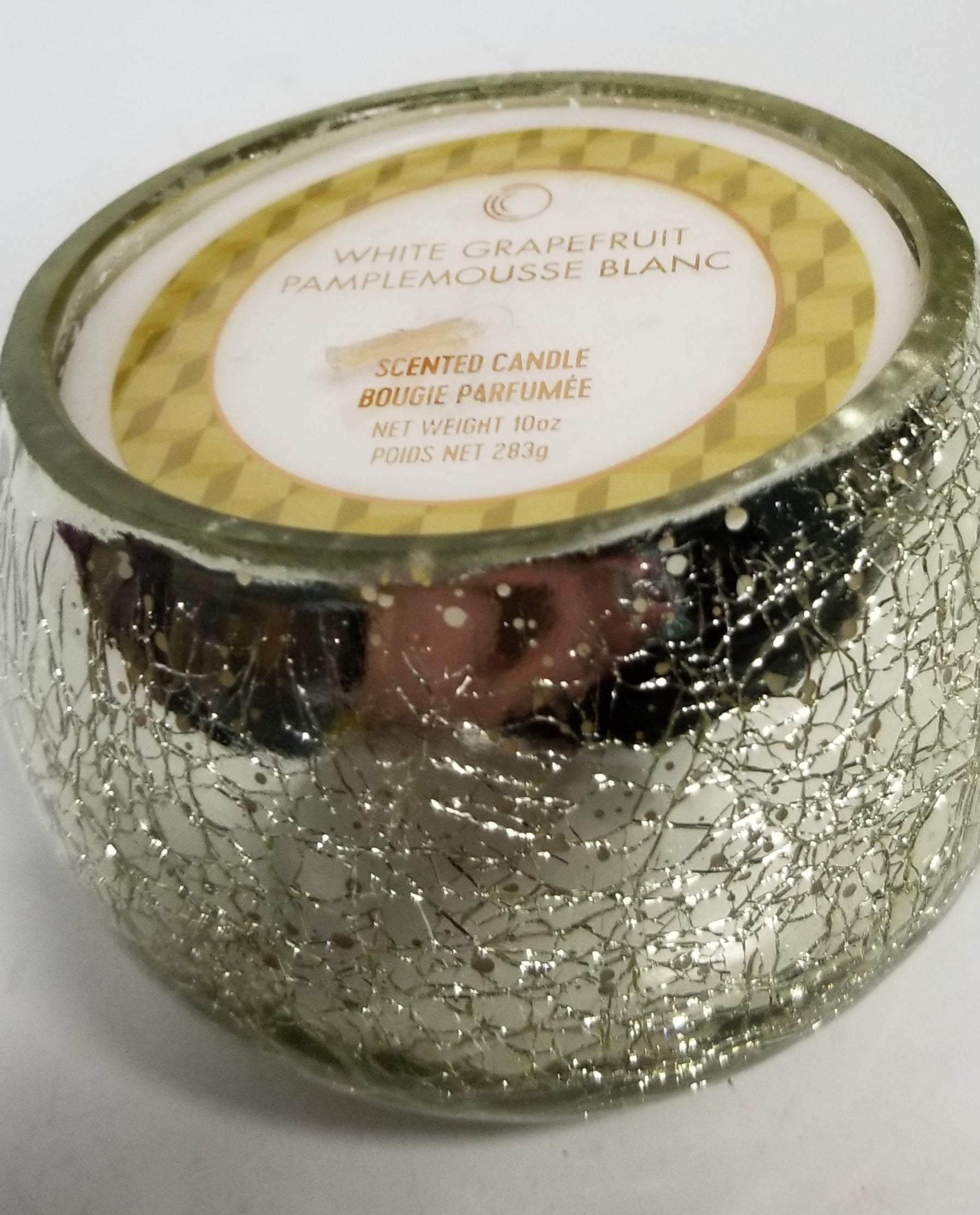 Gold Crackle White Grapefruit Scented Candle 10oz