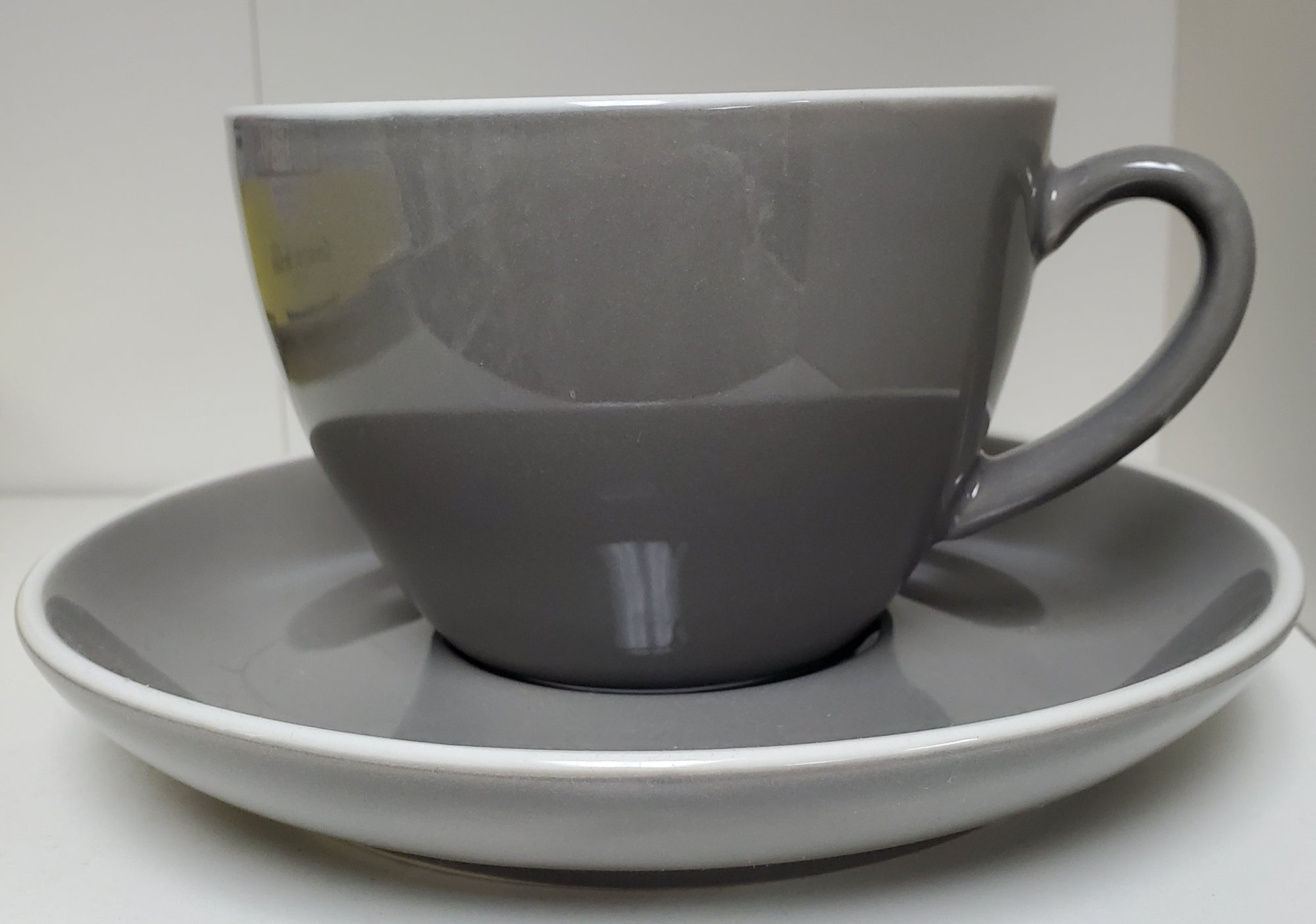 Diner Grey Latte Cup & Saucer