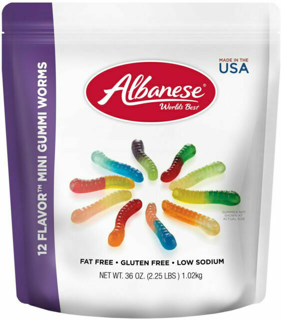 Albanese World's Best Gluten Free Mini Gummy Worms 2.25lbs