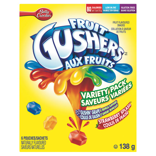 Fruit Gushers Variety Pack 6 Pouches  138g