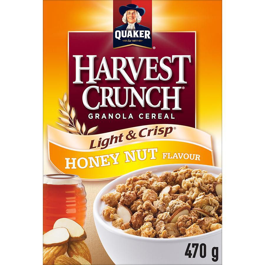 Quaker Harvest Crunch Light & Crisp Honey Nut Cereal 400g