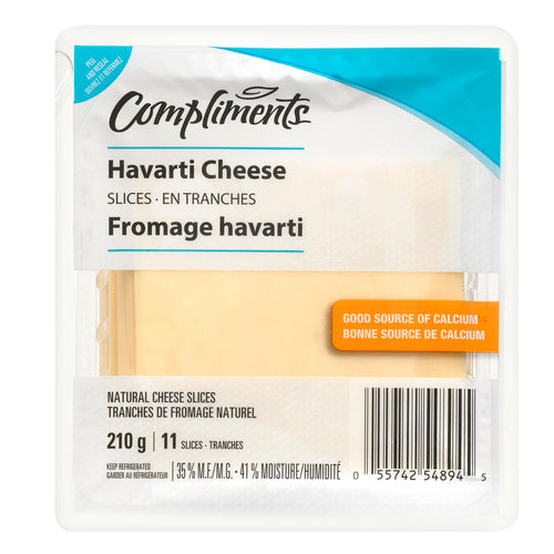 Compliments Havarti Cheese Slices  210g