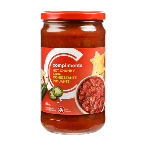 Compliments Hot Chunky Salsa 650 ml