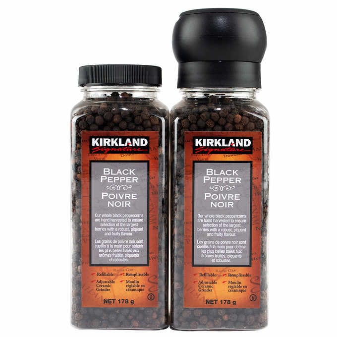 Kirkland Signature Black Pepper Grinder with Refill 357g