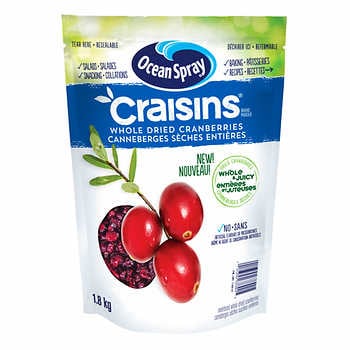 Ocean Spray Craisins Whole Dried Cranberries  1.8 kg