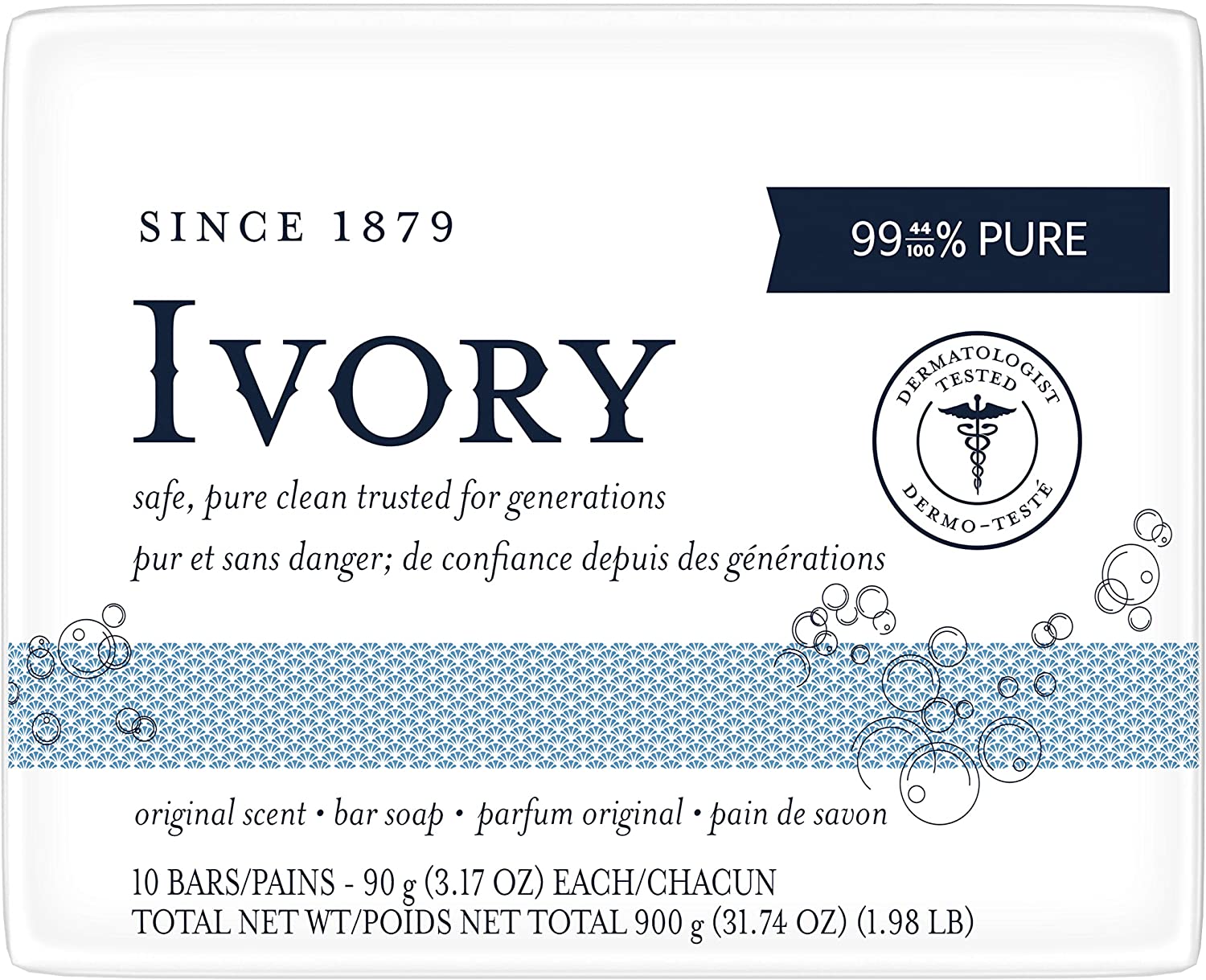 Ivory Original Scent Bar Soap 10  x 90g