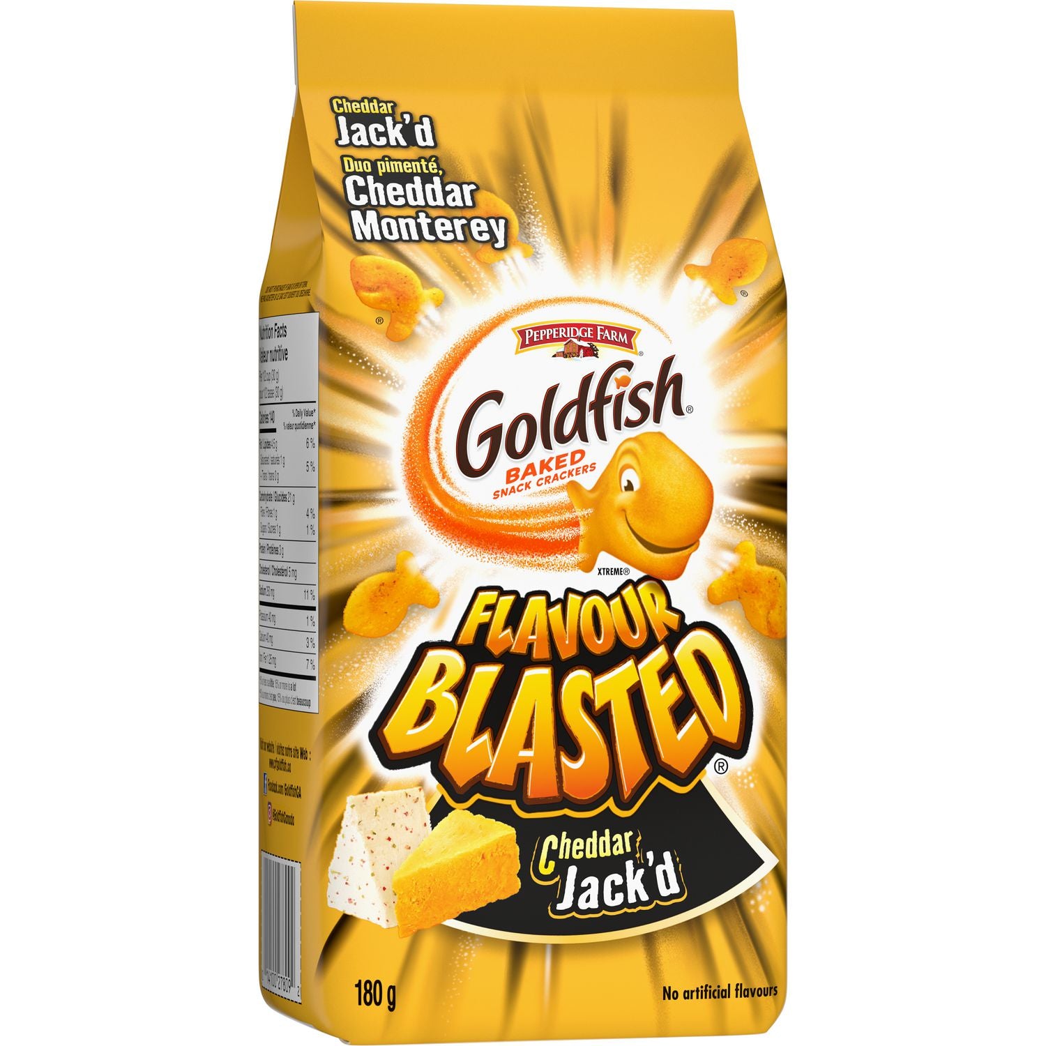 Pepperidge Farm Flavour Blasted Cheddar Jack'd  Goldfish Baked Snack Crackers 180g