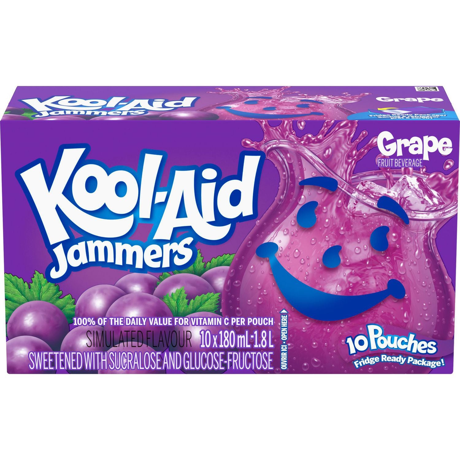 Kool Aid Jammers  Grape Fruit Beverage 10 x 180 ml