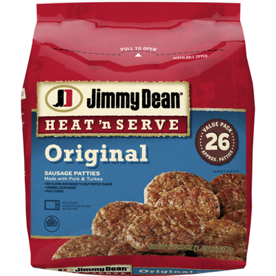 Jimmy Dean Original Pork Sausage Patties, Cooked 5lb (Half Case)