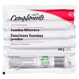 Compliments Jumbo Wieners 450g