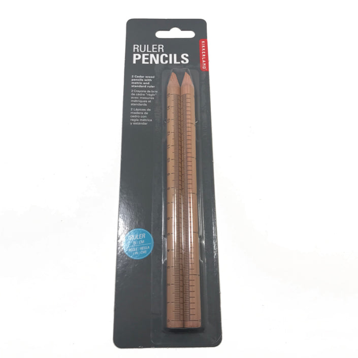 Kikkerland Metric Cedar Wood Ruler Pencils 2ct