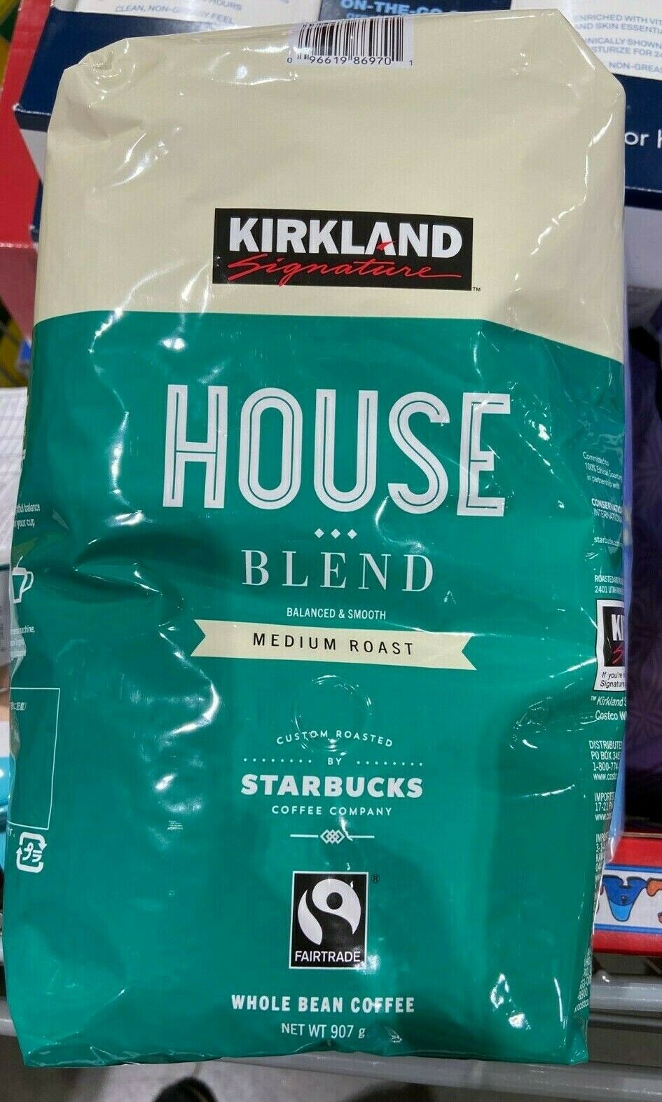 Kirkland House Blend Medium Roast Whole Bean Coffee 907g